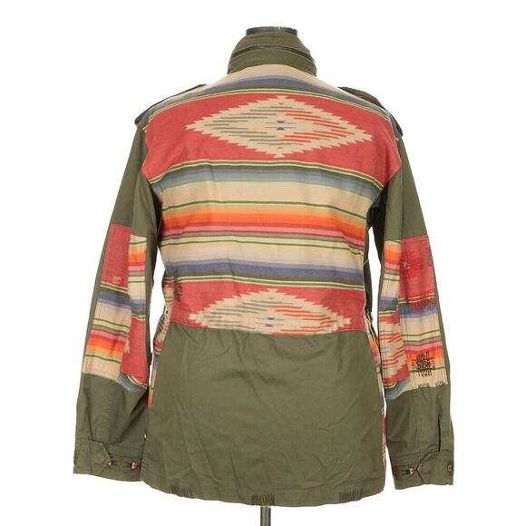 Polo Ralph Lauren Embroidered Field Jacket Military Patchwork Southwestern Aztec - Picture 9 of 13